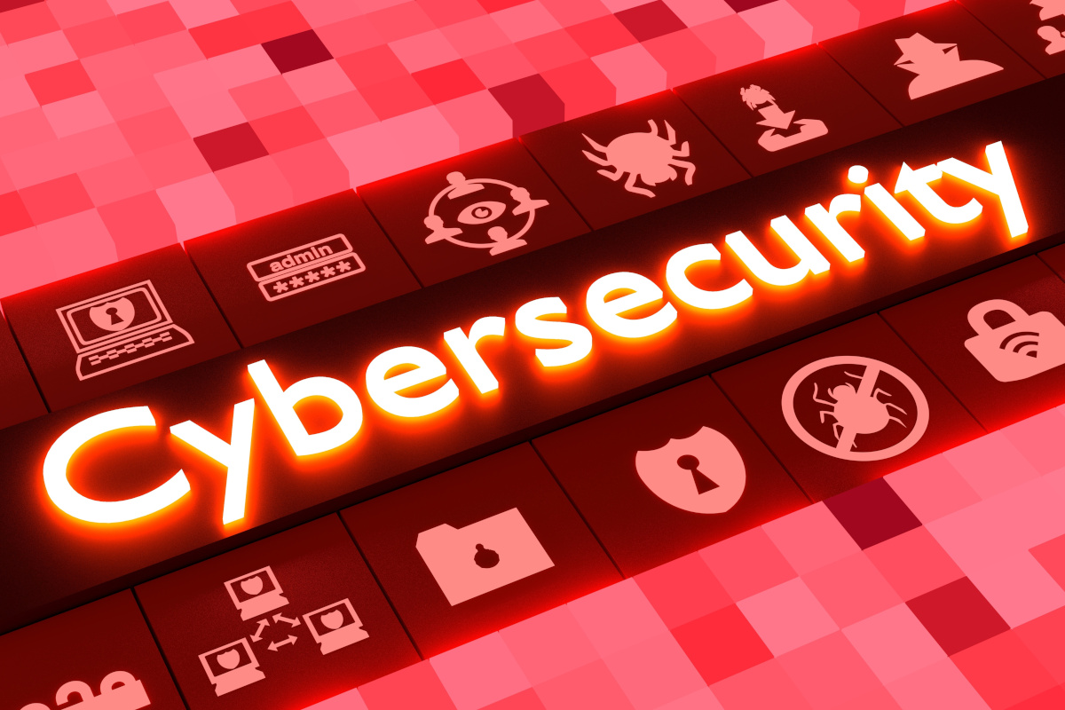 A banner that reads cybersecurity and displays digital security related icons